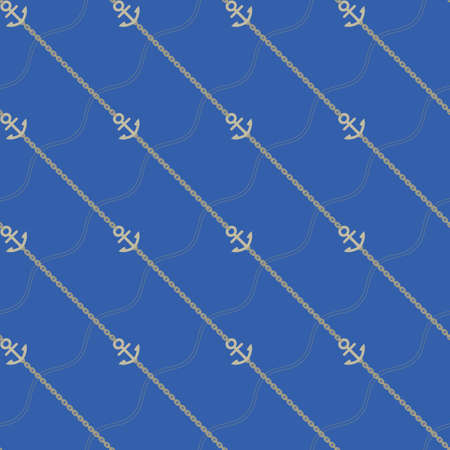 Anchor and chain. Seamless marine  pattern. Vector illustrationのイラスト素材