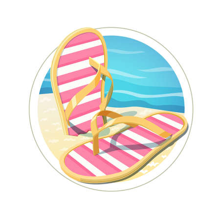 Beach flip flops. Eps10 vector illustration. Isolated on white backgroundのイラスト素材