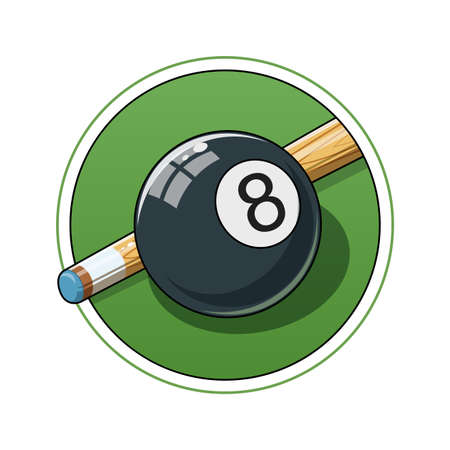Billiard ball. Eps10 vector illustration. Isolated on white backgroundのイラスト素材