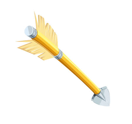 Arrow for bow shooting vector illustration, eps10 isolated white backgroundのイラスト素材