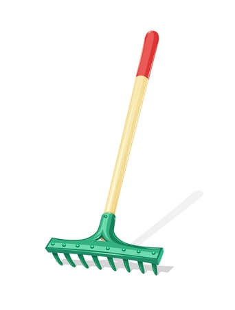 Garden rake Agriculture tool. Ground Cultivator. Housekeeping equipment.のイラスト素材