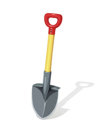 Shovel. Agriculture and building tools for work. Instrument for diging. Horticulture spade inventory for dig. Gardening equipment. Isolated white background.  vector illustration.のイラスト素材