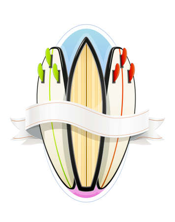 Surf board for sutfing. Sport inventories. Sporting Hobby. Wave Surfboard. Isolated white background. Eps10 vector illustration.のイラスト素材
