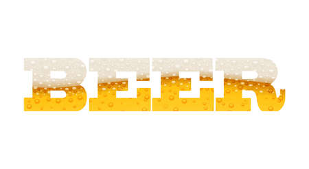 Beer with bubble foam. Brewery pattern. Octoberfest holiday drink. Isolated white background. EPS10...
