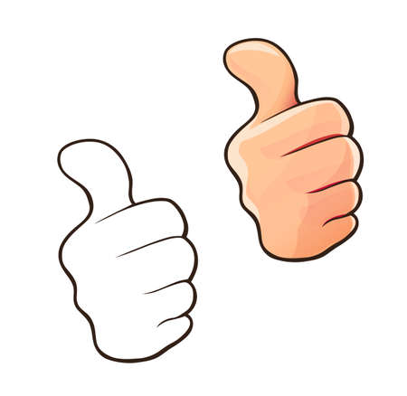 Gesture Ok. Arm sign okay. Isolated on white background.  vector illustration.のイラスト素材