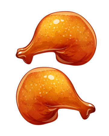 Chicken Leg. Turkey haunch. Bird food, Isolated on white background.のイラスト素材
