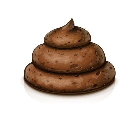Brown stinking muddy shit. Faecal. Isolated on white background. vector illustration.のイラスト素材