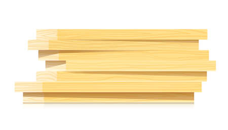 Wood board for woodwork. Building material, Isolated on white background. Eps10 vector illustration.のイラスト素材