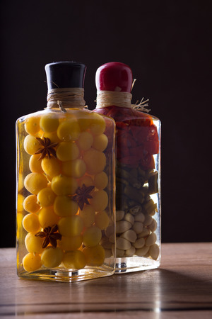 Preserved vegetables in the jarsの写真素材