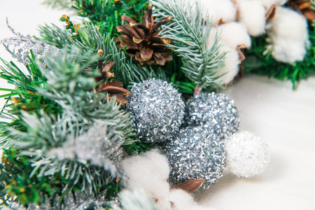 closeup of christmas-tree backgroundの写真素材