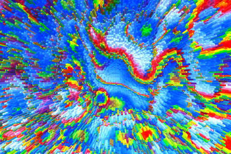 Abstract colorful mosaic background in the style of space and fantasy. Texture and pattern for design.の写真素材