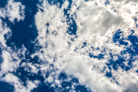 Dark blue sky with amazing clouds. heavenly landscape
