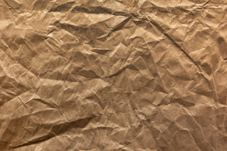 The texture of crumpled brown wrapping paper. Abstract paper background and patternの写真素材