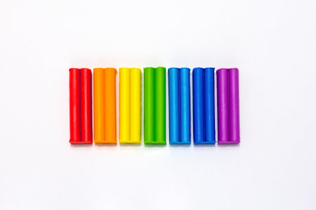 A set of multi-colored wax plasticine for modeling