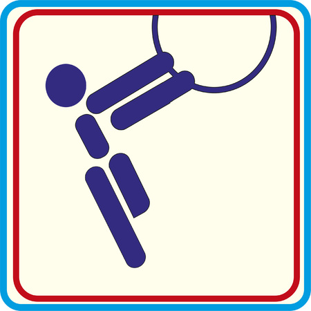 Sport gymnast training, icon, vector Illustrationsのイラスト素材