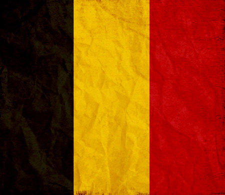 Flag of the Kingdom of Belgium is a sovereign power in Western Europe.の写真素材