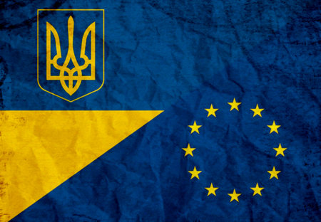 Flag of Invincible Ukraine. Free country of the world. high qualityの写真素材