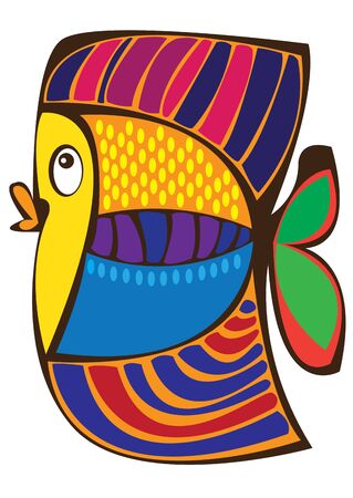 vector colorful cartoon fish on white backroundのイラスト素材