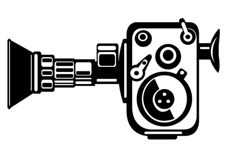 vector vintage film camera isolated on white backgroundのイラスト素材