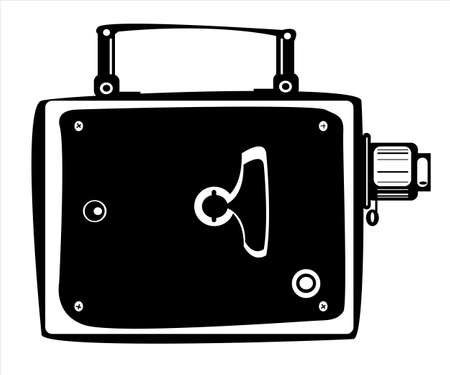 vector vintage film camera isolated on white backgroundのイラスト素材