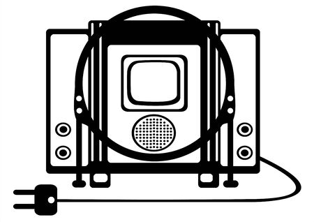 retro Tv vector illustration on white backgroundのイラスト素材