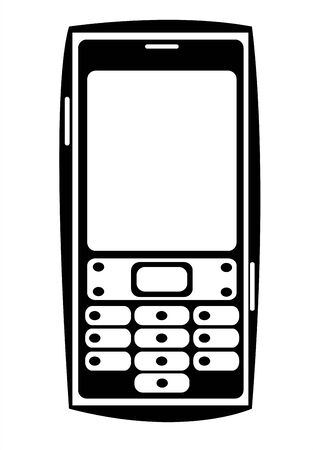 mobile phone isolated on white backgroundのイラスト素材