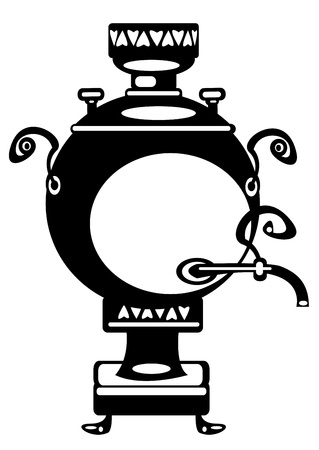vector illustration samovar on white backgroundのイラスト素材