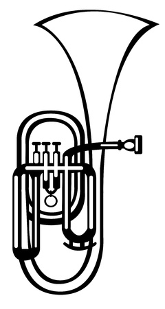  vector illustration tuba alto horn on white backgroundのイラスト素材
