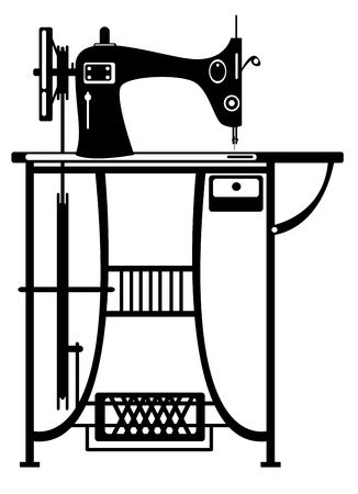 vector sewing machine on white backgroundのイラスト素材