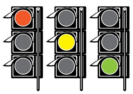 traffic light on white backgroundのイラスト素材