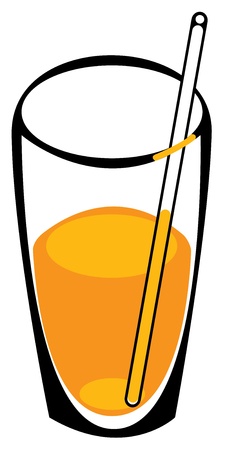 juice in glass on white backgroundのイラスト素材