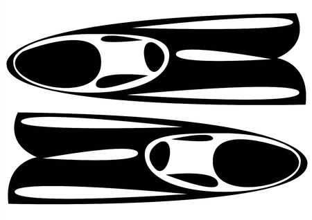 flippers on white background のイラスト素材