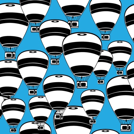 seamless pattern balloons on blue backgroundのイラスト素材