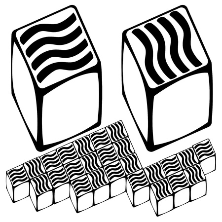 flagstone set isolated on white backgroundのイラスト素材