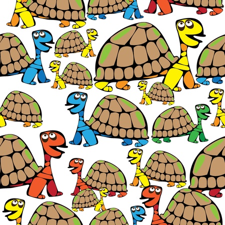  seamless pattern colored turtleのイラスト素材