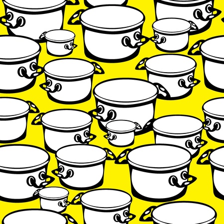 seamless pattern large and small potsのイラスト素材
