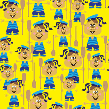 sailor seamless patternのイラスト素材