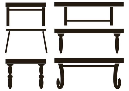 furniture a table icons isolated on white backgroundのイラスト素材