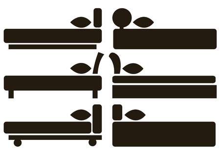 bed icons isolated on white backgroundのイラスト素材