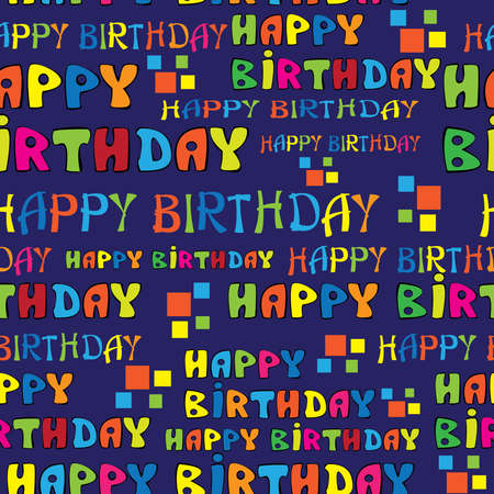 text HAPPY BIRTHDAY seamless patternのイラスト素材