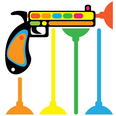 gun toy isolated on white backgroundのイラスト素材