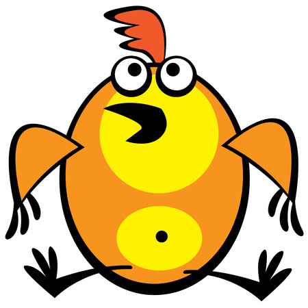 one chicken isolated on white backgroundのイラスト素材