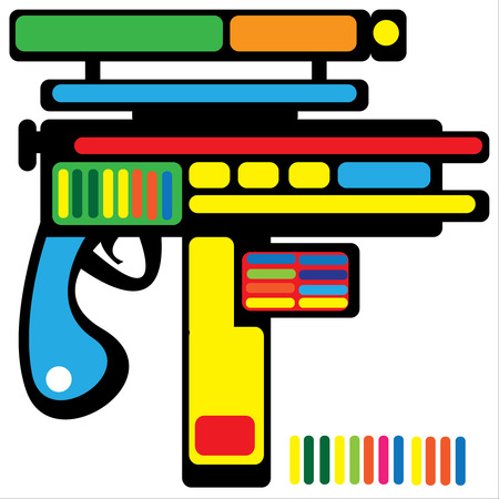 gun toy isolated on white backgroundのイラスト素材