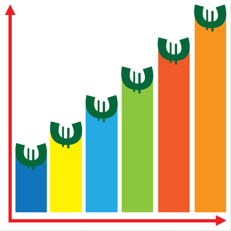 revenue growth graph isolated on white backgroundのイラスト素材