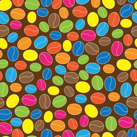 multicolored coffee beans seamless patternのイラスト素材
