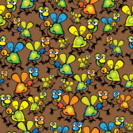 multicolor fly seamless patternのイラスト素材