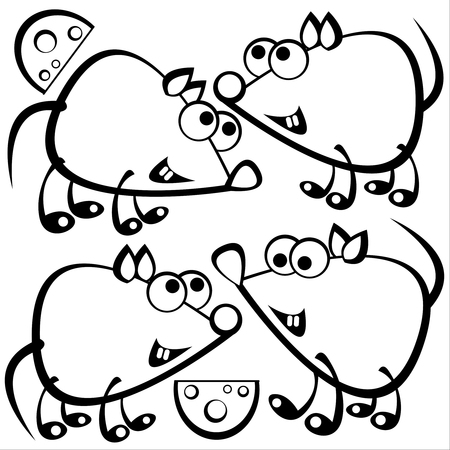 cute mouse isolated on white backgroundのイラスト素材