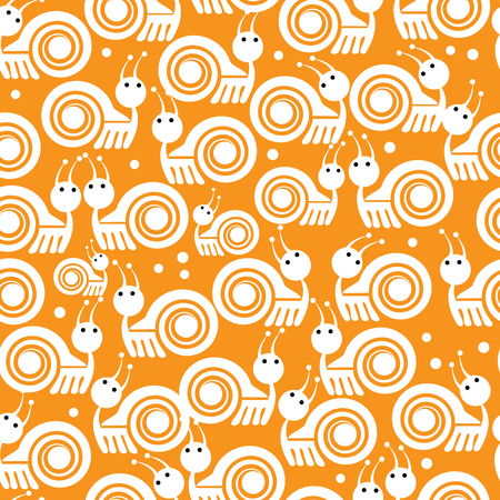 white snails icon seamless pattern のイラスト素材