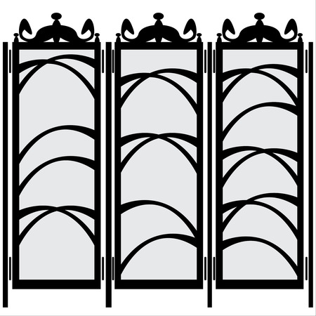 folding screen isolated on white backgroundのイラスト素材