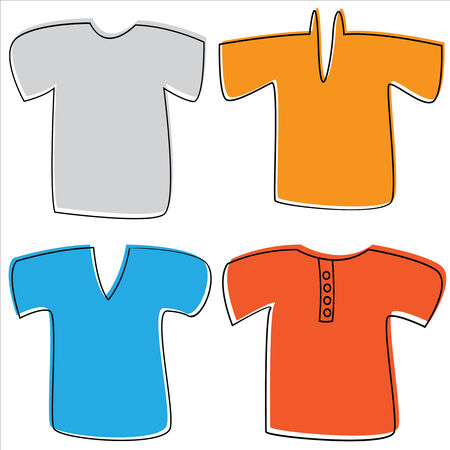 T-shirts for men isolated on white backgroundのイラスト素材